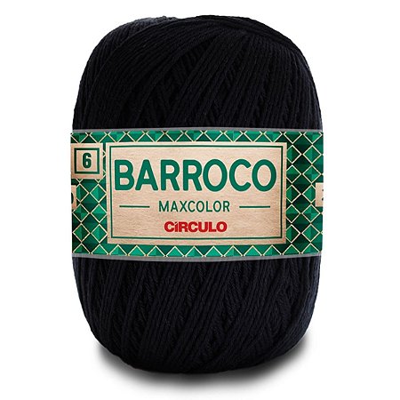 Barbante Barroco Maxcolor 400g Circulo N6 - Preto 8990