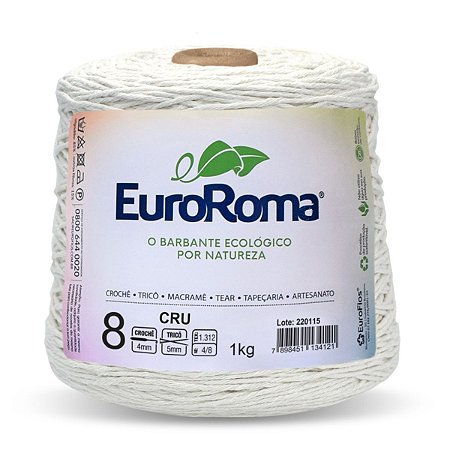 Barbante EuroRoma 1kg Fio 8 - Cru
