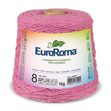 Barbante EuroRoma 1kg Fio 8 Rosa