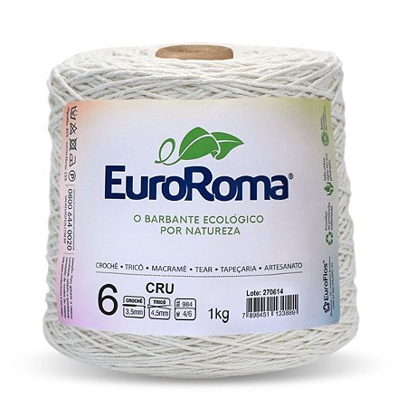 Barbante EuroRoma 1kg Fio 6 - Cru