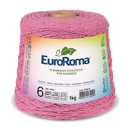 Barbante EuroRoma 1kg Fio 6 Rosa