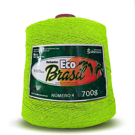 Barbante Eco Brasil Soberano 700g Fio 4 Verde Neon
