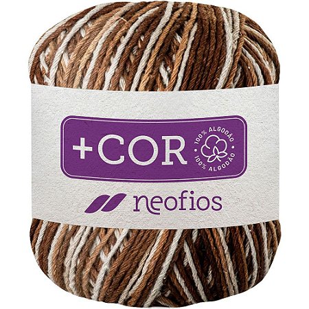 Barbante Neofios + Cor Multicolor 200g Fio 6 Marrom/Chocolate/Café
