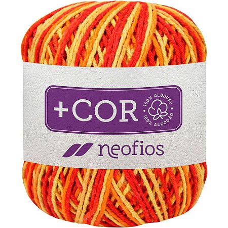 Barbante Neofios + Cor Multicolor 200g Fio 6 Amarelo/Canário/Cenoura