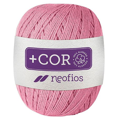 Barbante Neofios + Cor - 100% Algodão 200g - Fio 6 - Rosa Chiclete