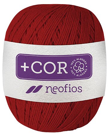 Barbante Neofios + Cor - 100% Algodão 200g - Fio 6 - Bordo