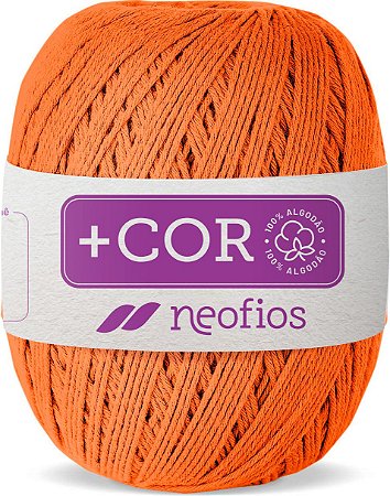 Barbante Neofios + Cor - 100% Algodão 200g - Fio 6 - Laranja