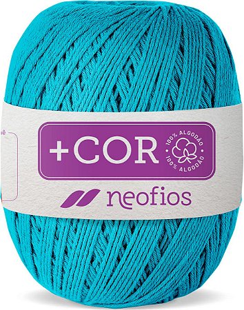 Barbante Neofios + Cor - 100% Algodão 200g - Fio 6 - Turquesa