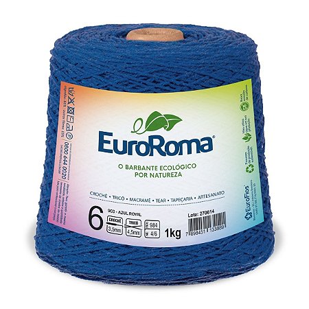 Barbante Euroroma 1kg Fio 6 - Azul Royal