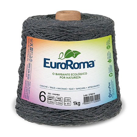 Barbante EuroRoma 1kg Fio 6 - Chumbo