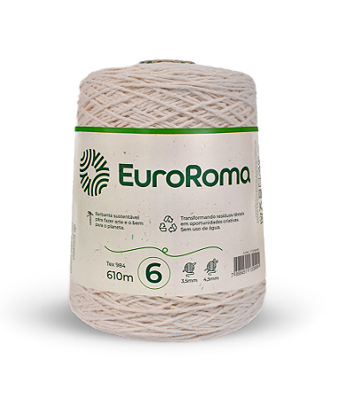 Barbante Euroroma 600g Fio 6 Cor - Cru