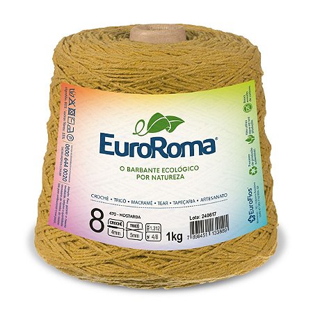 Barbante EuroRoma 1kg Fio 8 Mostarda