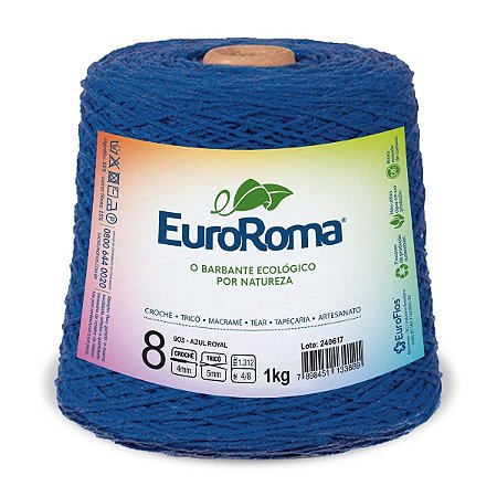 Barbante EuroRoma 1kg Fio 8 Azul Royal