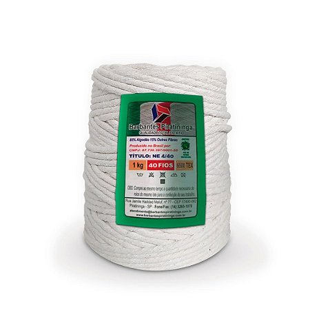 Barbante 1kg Piratininga 40 Fios Cor - Cru Macramê