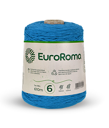 Barbante Euroroma 600g Fio 6 Cor - Azul Piscina
