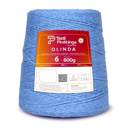 Barbante Olinda Colorido 600g Fio 6 - Azul Índigo