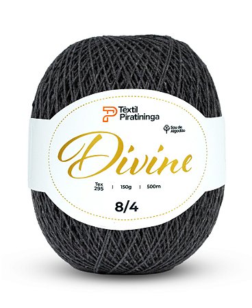 Barbante Divine Fio 8/4 Têxtil Piratininga 150g 500m - Cinza Escuro