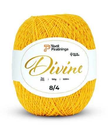 Barbante Divine Fio 8/4 Têxtil Piratininga 150g 500m - Amarelo Canário