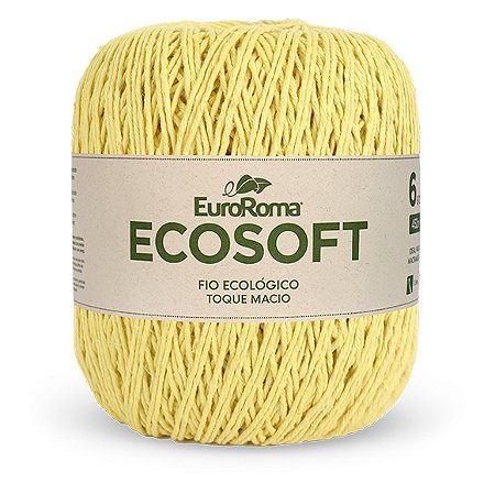 Barbante Ecosoft Euroroma N6 452m - Amarelo Bebê