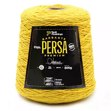 Barbante Persa Premium Têxtil Piratininga 800g N6 - Amarelo Canário