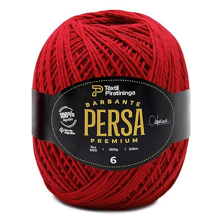 Barbante Persa Premium Têxtil Piratininga 200g N6 - Vermelho