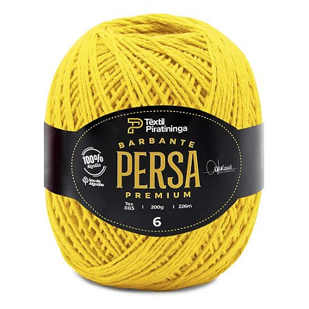 Barbante Persa Premium Têxtil Piratininga 200g N6 - Amarelo Canário