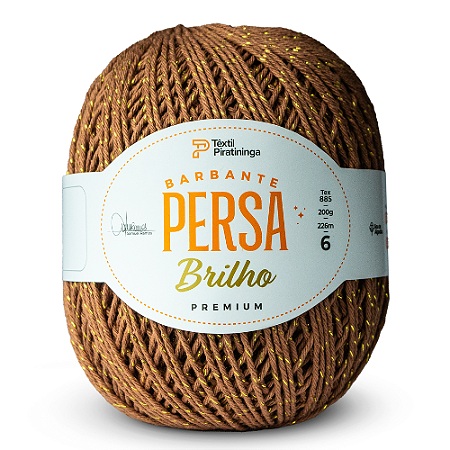 Barbante Persa Premium BrilhoTêxtil Piratininga 200g N6 - Castor