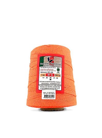 Barbante 1Kg Número 6 - Laranja Fluorescente