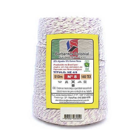 Barbante Colonial Mesclado 700g Número 8 - Lilás
