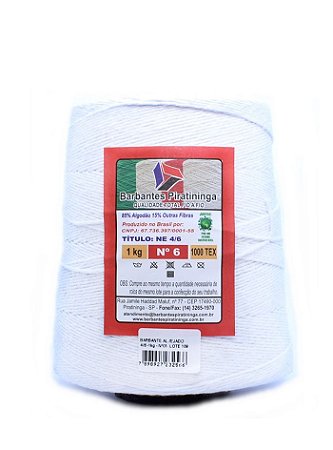 Barbante 1Kg Número 6 - Branco