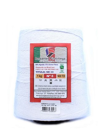 Barbante 1Kg Número 8 Branco