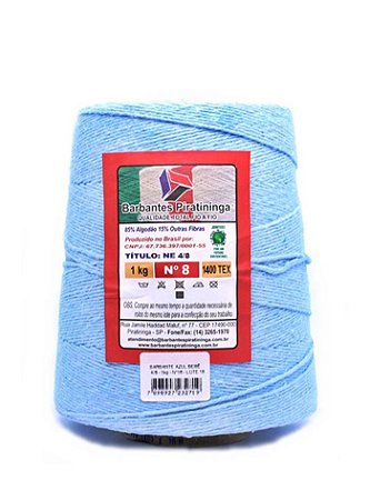 Barbante 1Kg Número 8 - Azul Bebê