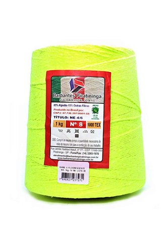 Barbante 1Kg Número 8 Verde Fluorescente