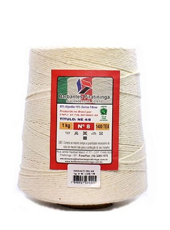 Barbante 1Kg Número 8 - Cru