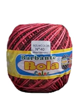 Barbante 200m Bola Color - Bordô/Vermelho