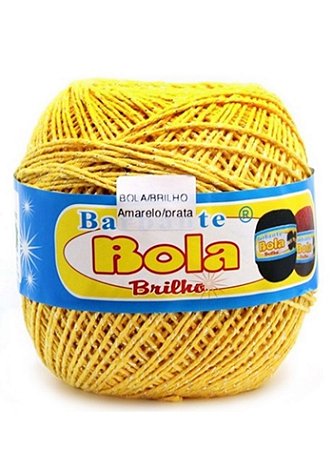 Barbante 200m Bola Color - Brilho Amarelo/Prata