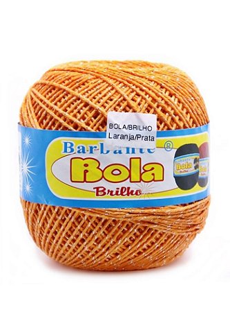 Barbante 200m Bola Color - Brilho Laranja/Prata