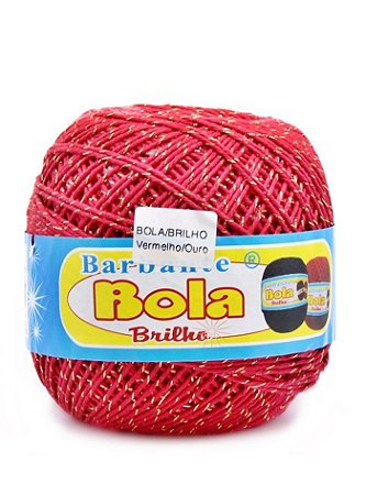 Barbante 200m Bola Color - Brilho Vermelho/Ouro