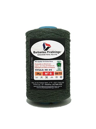 Barbante 2Kg Número 6 Verde Musgo