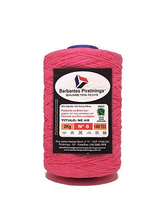 Barbante 2Kg Número 8 - Rosa Fluorescente