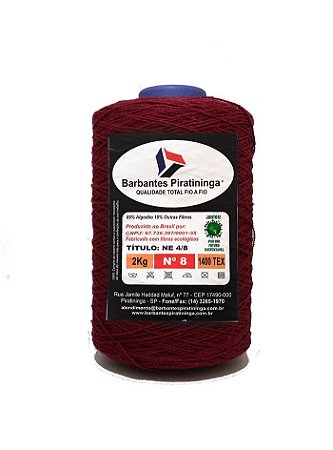 Barbante 2Kg Número 8 - Vinho