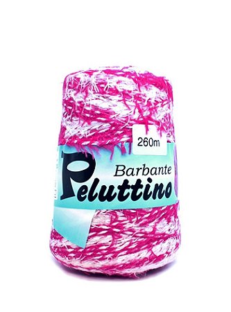 Barbante Felpudo Peluttino Mesclado Numero 6 Pink/Branco