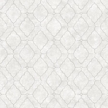 Papel de Parede Vip1032 Geométrico/marmorizado Prata- Rolo Fechado de 53cm x 10M