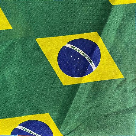 Tecido Estampado Mini Bandeiras do Brasil 0,90x2,40m Copa do Mundo