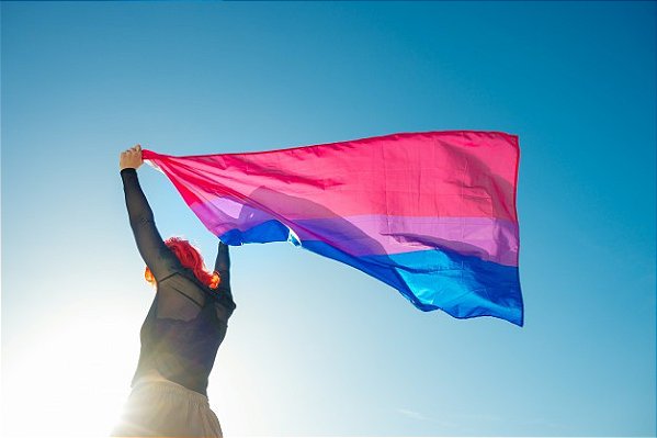 Bandeiral de Cetim Orgulho LGBT Bissexual 1,47x0,91m