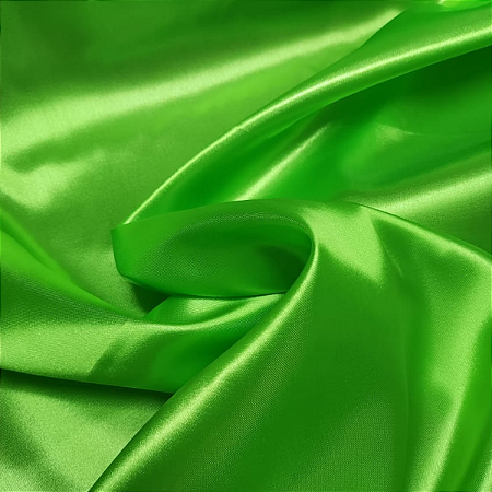 Tecido Cetim Verde Lima Charmousse 1,40x1,00m Para Roupas e Decorações