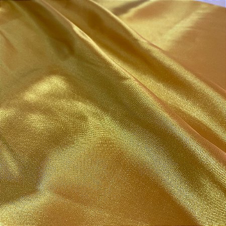 Tecido Cetim Charmousse Dourado 1,40x1,00m Para Roupas e Decorações