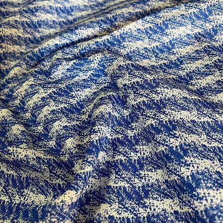 Tecido Tricoline Estampa Tweed Azul 1,40m - Conjuntos Femininos Cropped - por metro