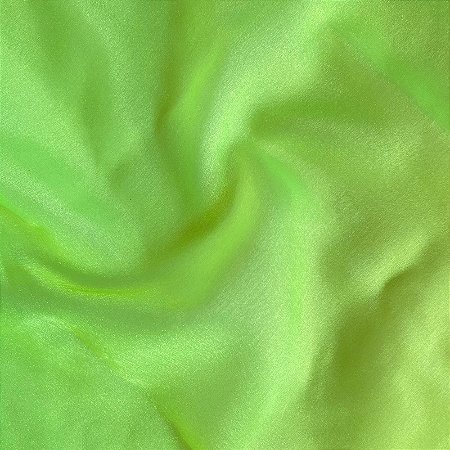 Tecido Organza Cristal Lisa Verde Neon - 1,50m