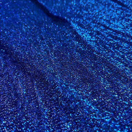 Tecido Lurex Azul Royal Esponjado 1,50m Para Decorações de Festa